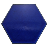 Hexagonal Flat Cobalt Blue Ceramic (15x17 cm)